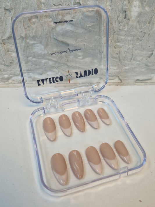 01Classic Nude French – Handmade Press-On Nail Set